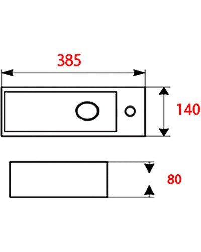 Раковина Mira 38 L MR-3814L Белая