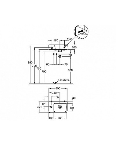 Раковина Geberit Renova Nr.1 Comprimo 40 L 276240000 Белая