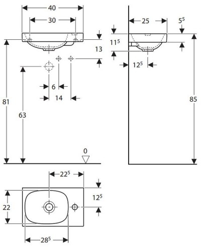 Раковина Geberit Acanto 40 R 500.635.01.2 Белая