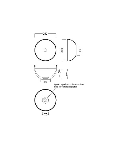 Раковина-чаша Hatria Happy Hour 25 Y5A501 Белая