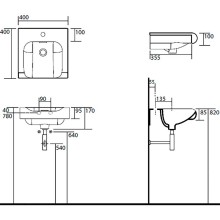 Раковина Kerasan Inka Project 40 341201x1 Белая