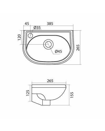 Раковина Santek Бриз 40 L 1WH110442 Белая
