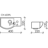 Раковина Ceramica Nova Element 40 L CN6039L Белая