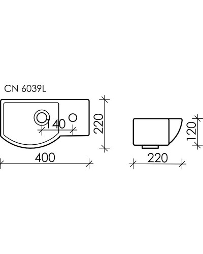 Раковина Ceramica Nova Element 40 L CN6039L Белая