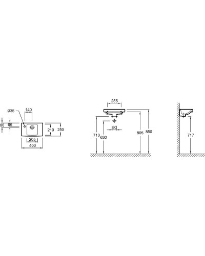 Раковина Jacob Delafon Odeon Up 40 E4759C-X5-00 Белая