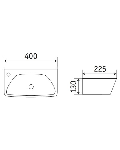 Раковина CeramaLux 40 78578R Белая глянцевая
