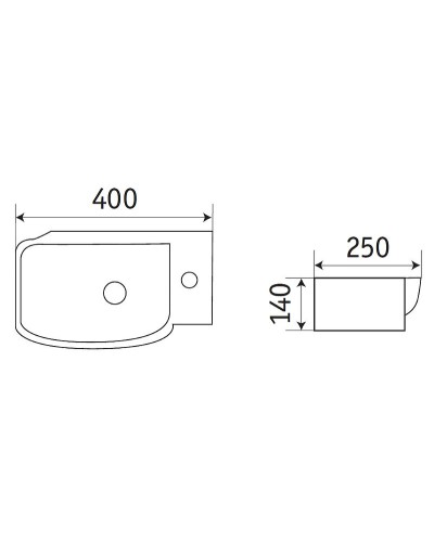 Раковина CeramaLux 40 78580L Белая глянцевая