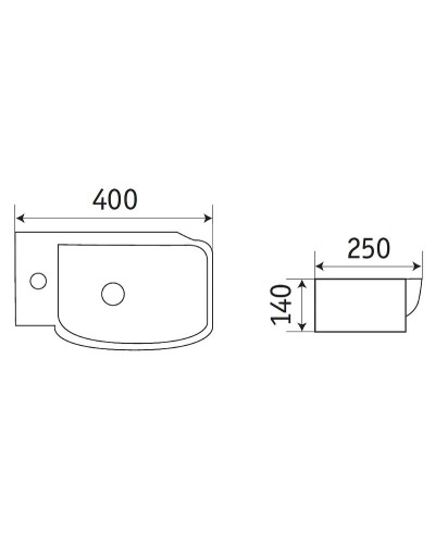 Раковина CeramaLux 40 78580R Белая глянцевая