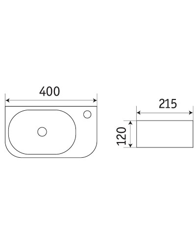 Раковина CeramaLux 40 78204LB Черная глянцевая