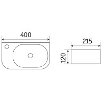Раковина CeramaLux 40 78204RB Черная глянцевая