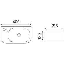 Раковина CeramaLux 40 78204RB Черная глянцевая