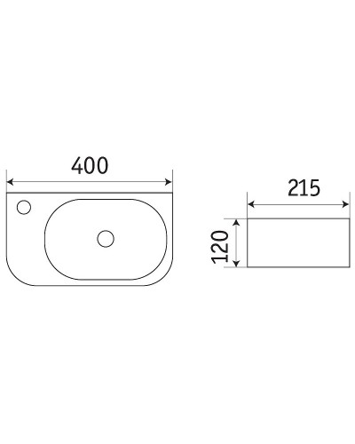 Раковина CeramaLux 40 78204RB Черная глянцевая