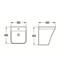 Раковина CeramaLux 36 500P Белая глянцевая