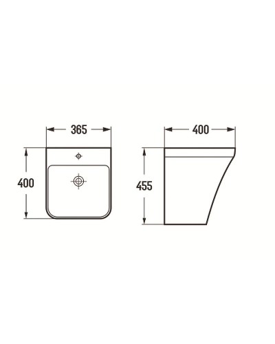 Раковина CeramaLux 36 500P Белая глянцевая