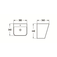 Раковина CeramaLux 38 500Q Белая глянцевая