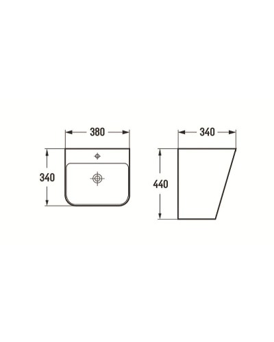 Раковина CeramaLux 38 500Q Белая глянцевая