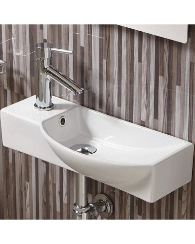 Раковина WeltWasser Aisbach 7945 GL-WT L 45 10000008690 Белая глянцевая