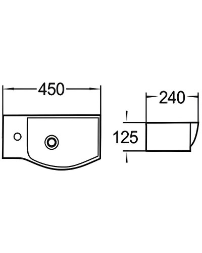 Раковина WeltWasser Aisbach 7945 GL-WT L 45 10000008690 Белая глянцевая