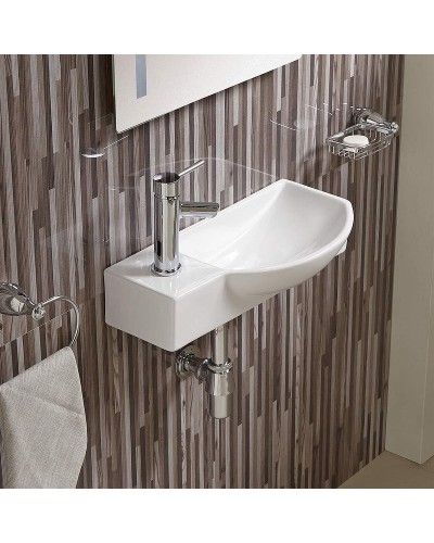 Раковина WeltWasser Aisbach 7945 GL-WT L 45 10000008690 Белая глянцевая