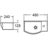 Раковина WeltWasser Aisbach 7945 GL-WT R 45 10000008691 Белая глянцевая
