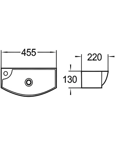 Раковина WeltWasser Aisbach 7946 GL-WT L 45 10000008694 Белая глянцевая