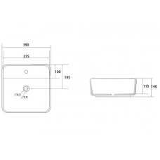 Раковина Abber Rechteck 39 AC2215 Белая