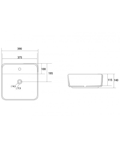 Раковина Abber Rechteck 39 AC2215 Белая