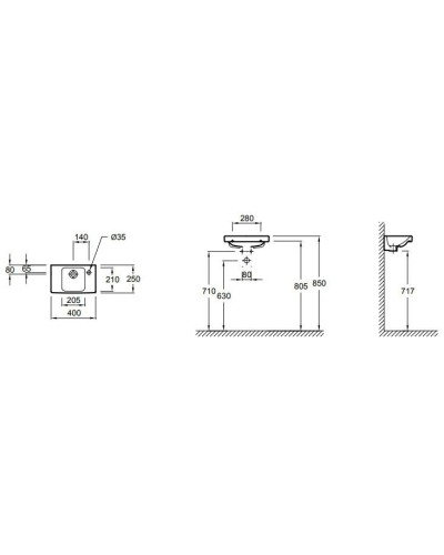 Раковина Jacob Delafon Odeon Up 40 E4799G-00 Белая