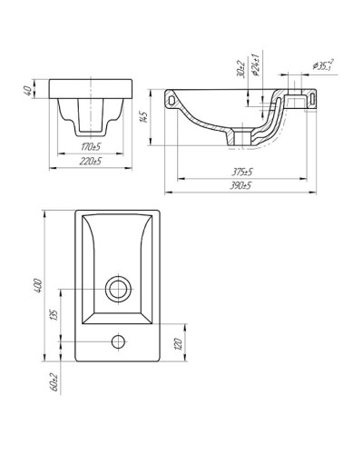 Раковина Cersanit Como 40 S-UM-COM40/1-w подвесная Белая