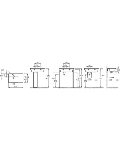 Раковина с правым крылом 65 см Jacob Delafon Odeon Up E4757G-00