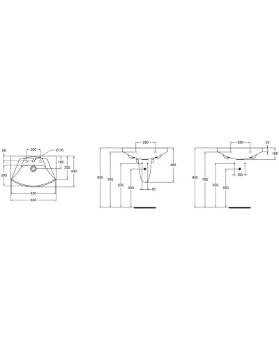 Раковина 65 см Ideal Standard Motion W890001