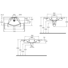 Раковина 110 см Ideal Standard Motion W890201