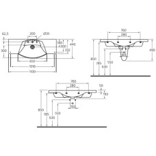 Раковина 110 см Ideal Standard Motion W890201