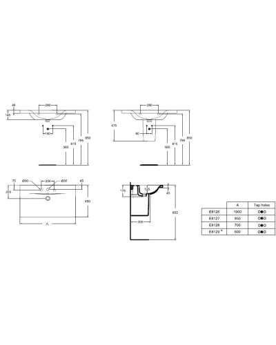 Раковина 70 см Ideal Standard Connect Vanity E812801