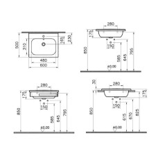 Раковина 60 см Vitra D-Light 5918B003-0001