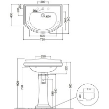 Раковина 73х54 см Kerasan Retro 104704x1