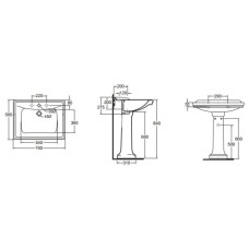 Раковина 76х59,5 см с одним отверстием под смеситель Azzurra Giunone GIU200/ALZAbix1