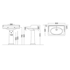 Раковина 80х50 см Kerama Marazzi Pompei Po.wb.80