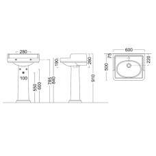 Раковина 60х50 см Kerama Marazzi Pompei PO.wb.60