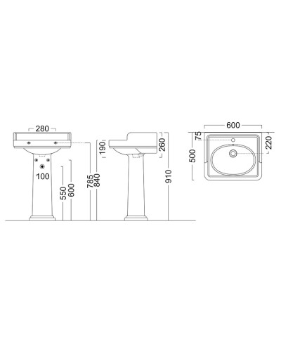 Раковина 60х50 см Kerama Marazzi Pompei PO.wb.60