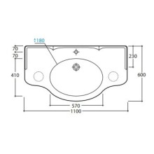 Раковина 110х60 см Globo Paestum PA022.bix1