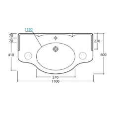 Раковина 110х60 см Globo Paestum PA022.bix1