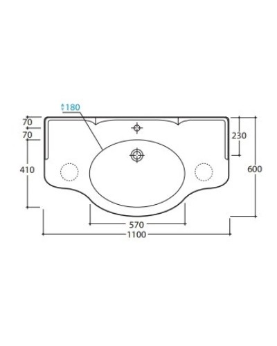 Раковина 110х60 см Globo Paestum PA022.bix1
