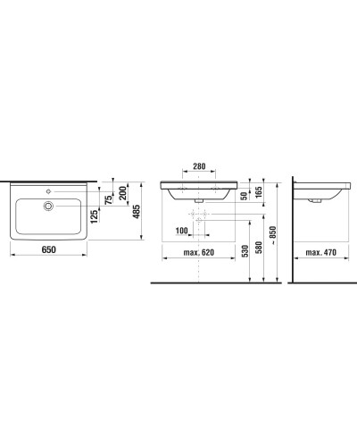 Раковина 65x48 см Jika Cubito 8104240001041