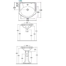 Раковина 62х52 см Globo Paestum PA057.bix1