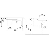 Раковина 75x45 см Jika Cubito 8124210001041