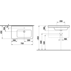 Раковина 75x45 см Jika Cubito 8124210001041