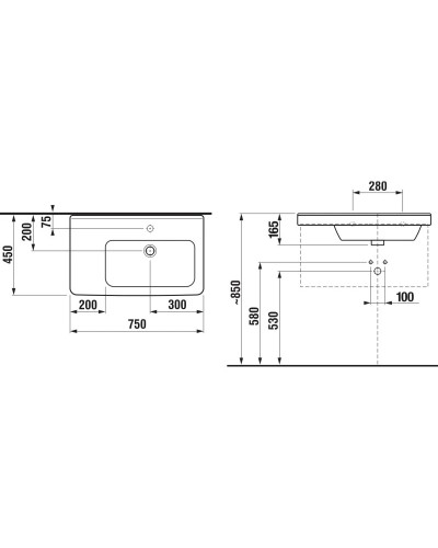 Раковина 75x45 см Jika Cubito 8124210001041