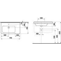 Раковина 75x45 см Jika Cubito 8124220001041