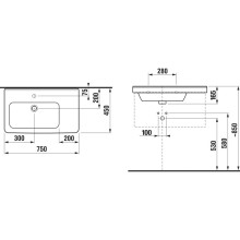 Раковина 75x45 см Jika Cubito 8124220001041